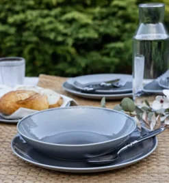 LUBIANA ETO MODERN K1 OPK Serwis obiadowy szary 36 el / 12 osób / porcelana ręcznie malowana