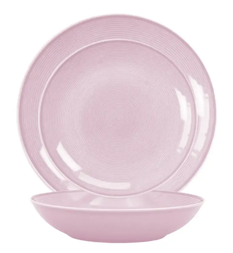 LUBIANA ETO MODERN K7 OPK Serwis obiadowy 36 el / 12 osób / różowy / porcelana ręcznie malowana