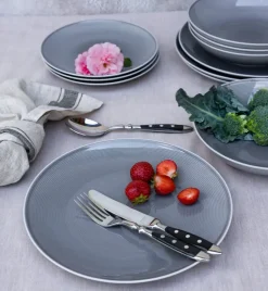 LUBIANA ETO MODERN K1 OPK Serwis obiadowy szary 72 el / 24 osób / porcelana ręcznie malowana