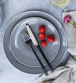 LUBIANA ETO MODERN K1 OPK Serwis obiadowy szary 72 el / 24 osób / porcelana ręcznie malowana