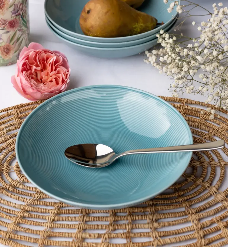 LUBIANA ETO MODERN K6 OPK Serwis obiadowy / niebieski 18 el / 6 osób / porcelana ręcznie malowana