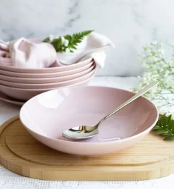 LUBIANA ETO MODERN K7 OPK Serwis obiadowy 18 el / 6 osób / różowy / porcelana ręcznie malowana