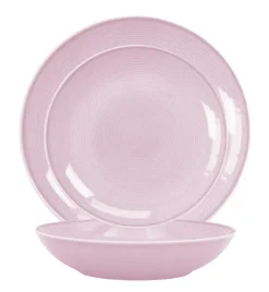 LUBIANA ETO MODERN K7 OPK Serwis obiadowy 18 el / 6 osób / różowy / porcelana ręcznie malowana