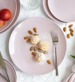 LUBIANA ETO MODERN K7 OPK Serwis obiadowy 18 el / 6 osób / różowy / porcelana ręcznie malowana