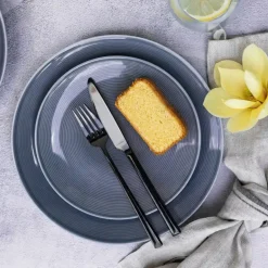 LUBIANA ETO MODERN K9 OPK Serwis obiadowy szaro-niebieski 18 el / 6 osób / porcelana ręcznie malowana