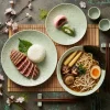 LUBIANA HANAMI KD LIMONKOWY Serwis obiadowy 18 el 6 os / zdobiona porcelana luz