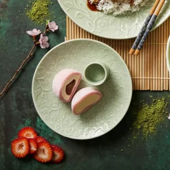 LUBIANA HANAMI KD LIMONKOWY Serwis obiadowy 90 el 18 os / zdobiona porcelana luz