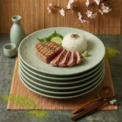 LUBIANA HANAMI KD LIMONKOWY Talerz obiadowy 27 cm x 6 sztuk / zdobiona porcelana luz