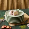 LUBIANA HANAMI KD LIMONKOWY Talerz deserowy 20,5 cm x 6 sztuk / zdobiona porcelana luz