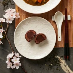 LUBIANA HANAMI KE KREMOWY Talerz deserowy 20,5 cm x 6 sztuk / zdobiona porcelana luz
