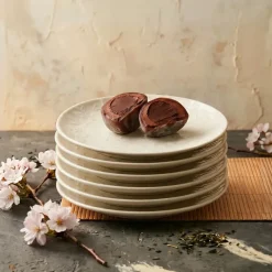 LUBIANA HANAMI KE KREMOWY Talerz deserowy 20,5 cm x 6 sztuk / zdobiona porcelana luz