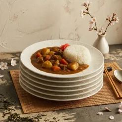 LUBIANA HANAMI KE KREMOWY Talerz obiadowy 27 cm x 6 sztuk / zdobiona porcelana luz
