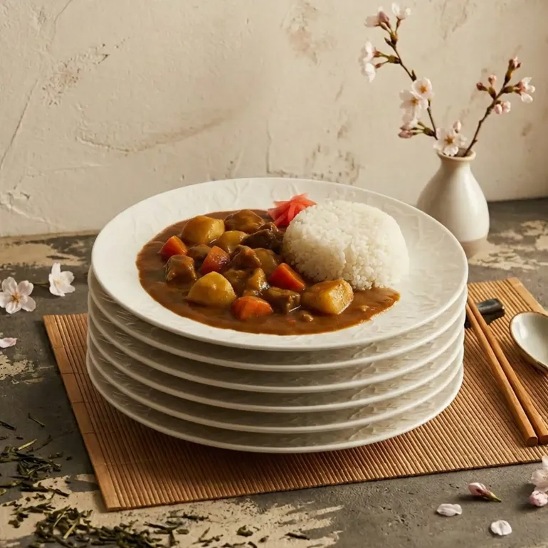 LUBIANA HANAMI KE KREMOWY Talerz obiadowy 27 cm x 6 sztuk / zdobiona porcelana luz