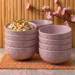LUBIANA HANAMI KR LAWENDA Miska 16 cm x 12 sztuk / zdobiona porcelana luz