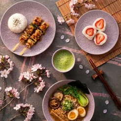 LUBIANA HANAMI KR LAWENDA Serwis obiadowy 48 el 12 os / zdobiona porcelana luz