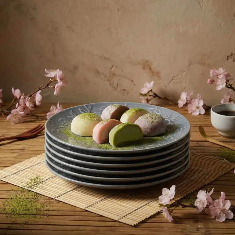 LUBIANA HANAMI K9 Serwis obiadowy 18 el / 6 osób | szaro - niebieski