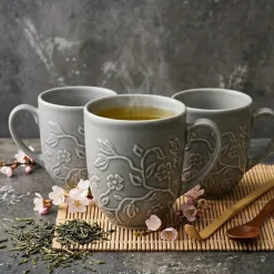 LUBIANA HANAMI K1 SZARY Kubek 350 ml x 12 sztuk / zdobiona porcelana luz