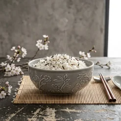 LUBIANA HANAMI K1 SZARY Miska 16 cm / zdobiona porcelana luz