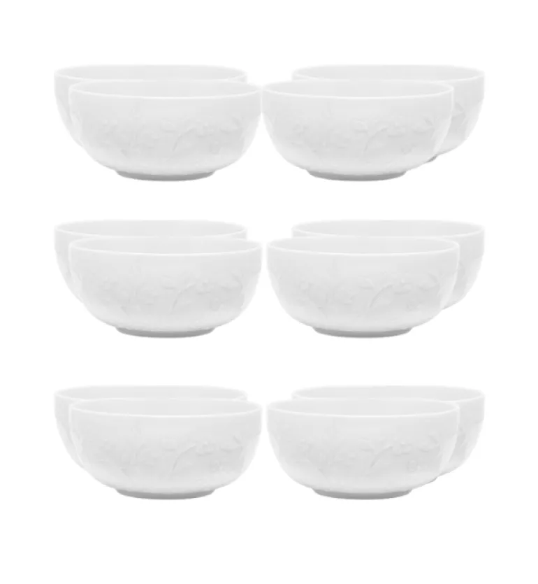 LUBIANA HANAMI Miska / salaterka 16 cm x 12 sztuk / biała porcelana luz