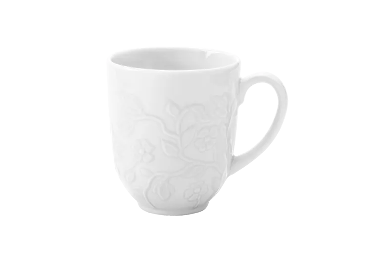 LUBIANA HANAMI Serwis obiadowy 30 el / 6 osób z kubkami i salaterkami | biała porcelana