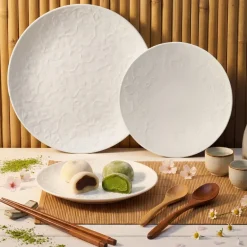 LUBIANA HANAMI Serwis obiadowy 72 el / 24 osoby | biała porcelana
