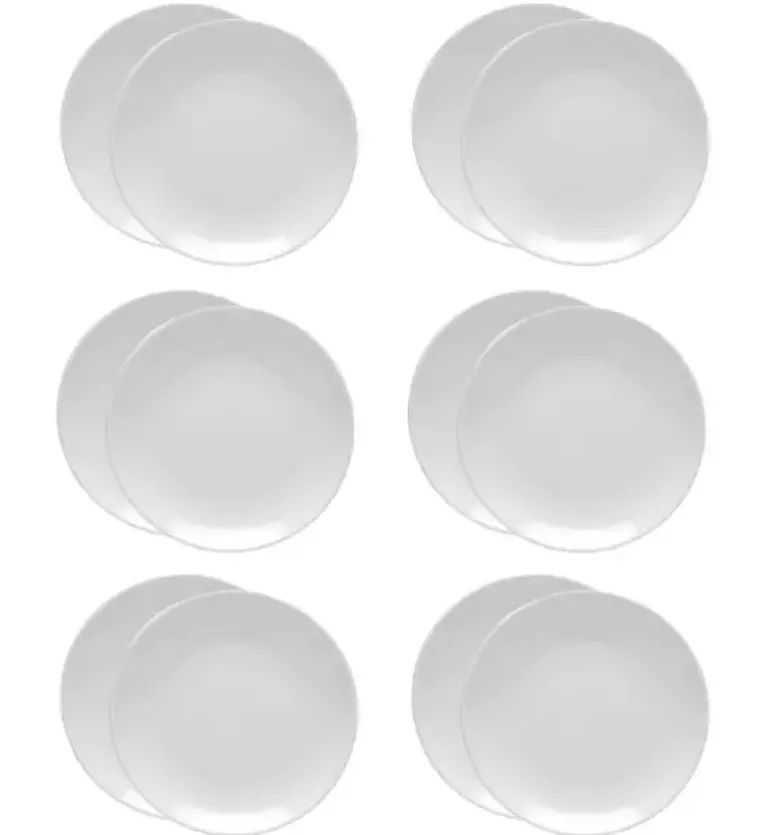 LUBIANA HOTEL BOSS 12x Talerz płytki 25 cm | biały | porcelana