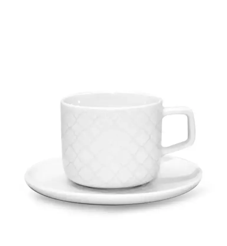 LUBIANA MARRAKESZ Filiżanka 250 ml + spodek 15 cm / 2 el / biały / porcelana