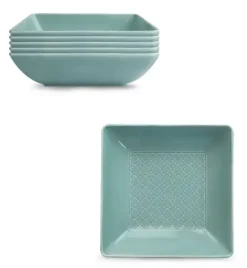 LUBIANA MARRAKESZ MORSKI 6 x Talerz głęboki 18 cm / kwadratowy