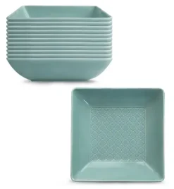 LUBIANA MARRAKESZ MORSKI 12 x Talerz głęboki 18 cm / kwadratowy