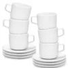 LUBIANA MARRAKESZ 12 x Filiżanka 250 ml + spodek 15 cm / 24 el / biały / porcelana