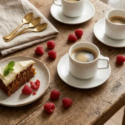 LUBIANA MARRAKESZ 12 x Filiżanka 250 ml + spodek 15 cm / 24 el / biały / porcelana