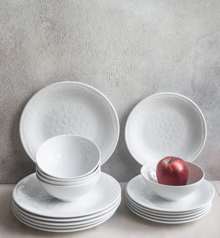 LUBIANA ORIENTAL | BIAŁY | Serwis obiadowy 12/36 el | porcelana