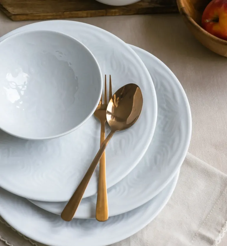 LUBIANA ORIENTAL | BIAŁY | Serwis obiadowy 18/54 el | porcelana