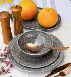 LUBIANA ORIENTAL | KM00 | SZARY | Serwis obiadowy 54 el dla 18 os | porcelana luz