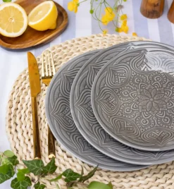 LUBIANA ORIENTAL | KM00 | SZARY | Serwis obiadowy 54 el dla 18 os | porcelana luz