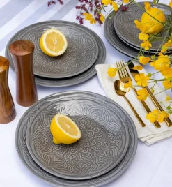 LUBIANA ORIENTAL | KM00 | SZARY | Talerz deserowy 21 cm | porcelana luz