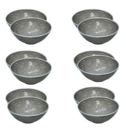 LUBIANA ORIENTAL | KM00 | SZARY | 12x salaterka 15 cm | porcelana luz