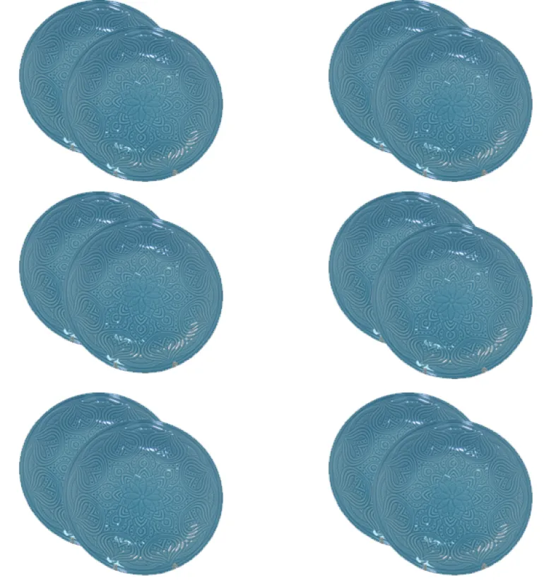LUBIANA ORIENTAL | K6 NIEBIESKI | 12x talerz obiadowy 25 cm | porcelana luz
