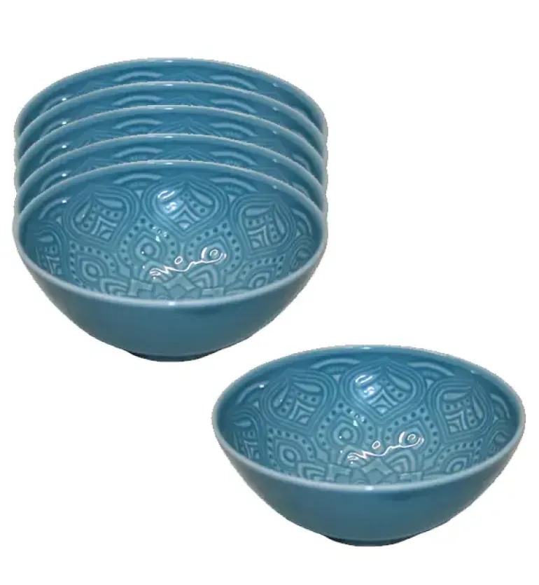 LUBIANA ORIENTAL | K6 NIEBIESKI | 6x Salaterka 15 cm | porcelana luz