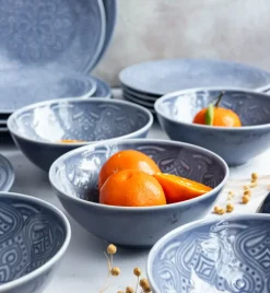 LUBIANA ORIENTAL | K9 SZARO-NIEBIESKI | Serwis obiadowy 12/36 el | porcelana