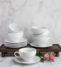 LUBIANA PAULA Komplet Filiżanka 300 ml + spodek 17 cm / 6 os / 12 el / porcelana