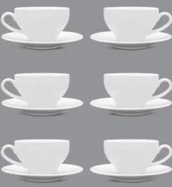LUBIANA PAULA Komplet Filiżanka 300 ml + spodek 17 cm / 6 os / 12 el / porcelana