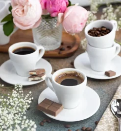 LUBIANA PAULA Komplet filiżanka do espresso 70 ml + spodek 12 cm / 6 os / 12 el / porcelana