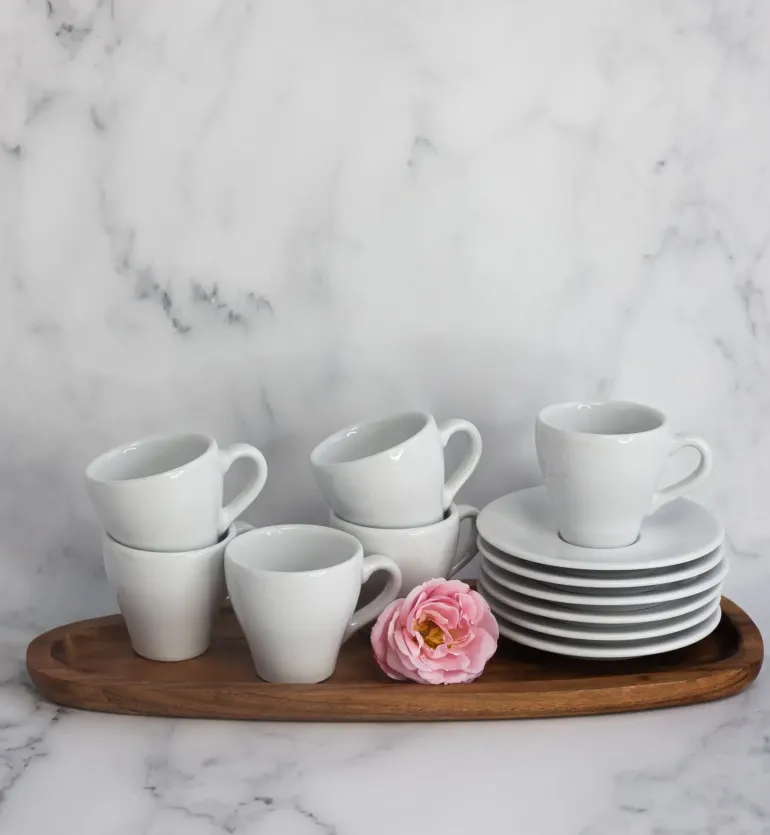 LUBIANA PAULA Komplet filiżanka do espresso 70 ml + spodek 12 cm / 6 os / 12 el / porcelana