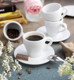 LUBIANA PAULA Komplet filiżanka do espresso 70 ml + spodek 12 cm / 6 os / 12 el / porcelana