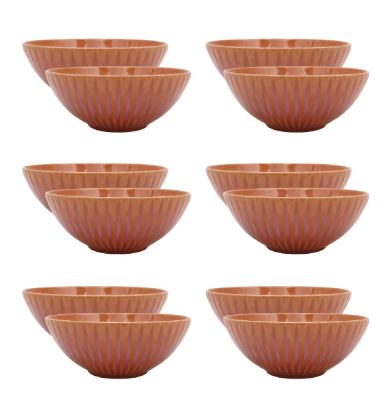 LUBIANA STONEWARE BLUSH | Salaterka 17 cm luz x 18 szt. | kolor łososiowy