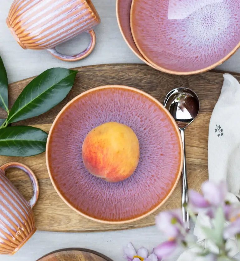 LUBIANA STONEWARE BLUSH | Salaterka 17 cm luz x 18 szt. | kolor łososiowy