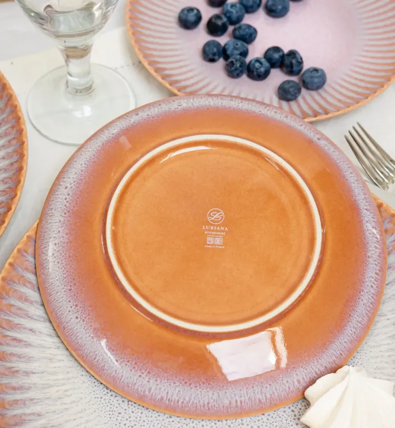 LUBIANA STONEWARE BLUSH | Talerz obiadowy 27 cm x 12 szt. | luz | kolor łososiowy