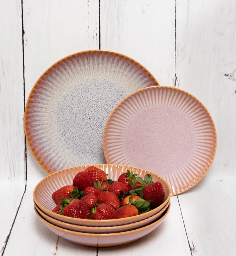 LUBIANA STONEWARE BLUSH | Talerz głęboki 22 cm | luz | kolor łososiowy