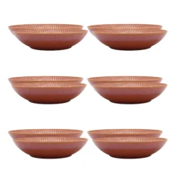 LUBIANA STONEWARE BLUSH | Talerz głęboki 22 cm x 18 szt. | luz | kolor łososiowy